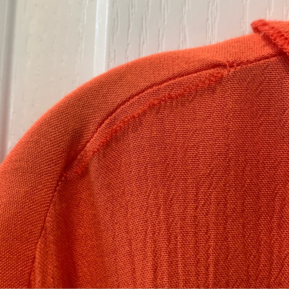 O’NEILL Women’s Long-sleeve Coral Orange Ruffle V-Neck Blouse Top XXL - Picture 10 of 12